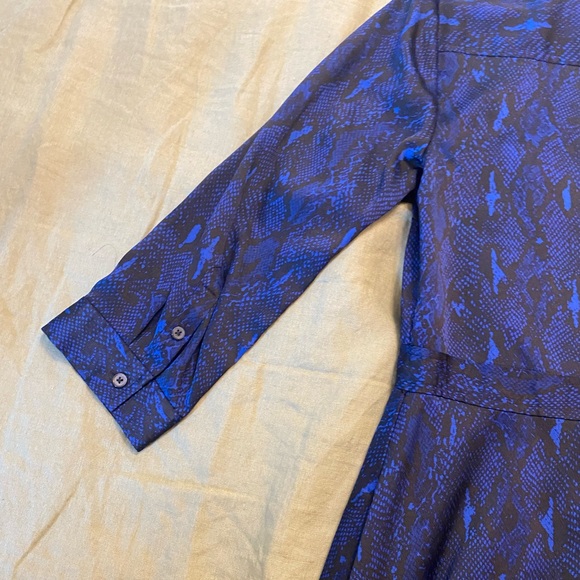 BANANA REPUBLIC Blue Snake Print Maxi Shirtdress - Picture 3 of 8